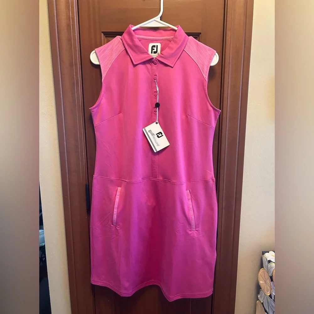 FootJoy Women’s Sleeveless Pique Golf Dress W/Shorts In Rose Size Small NWT⛳️⛳️ - Picture 3 of 7